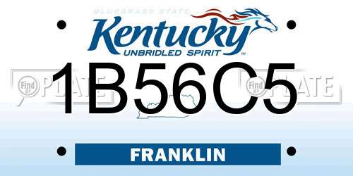 1B56C5 Kentucky License Plate