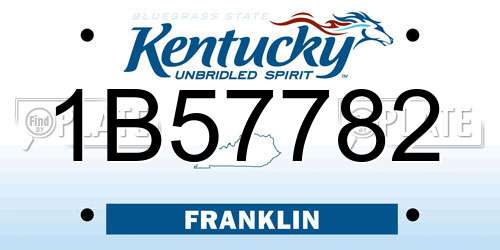 1B57782 Kentucky License Plate