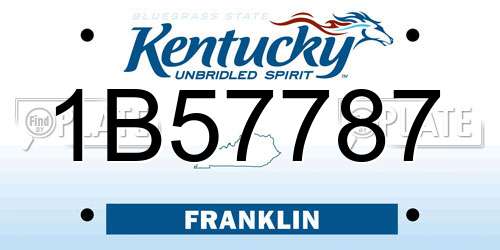1B57787 Kentucky License Plate