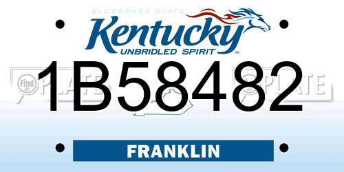 1B58482 Kentucky License Plate