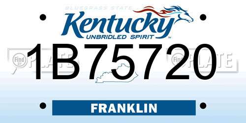 1B75720 Kentucky License Plate