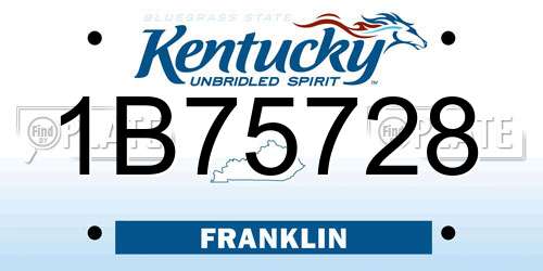 1B75728 Kentucky License Plate