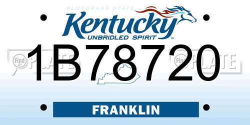 1B78720 Kentucky License Plate