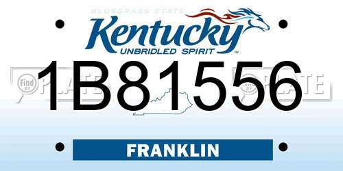 1B81556 Kentucky License Plate