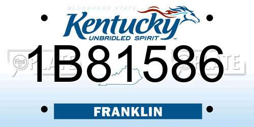 1B81586 Kentucky License Plate