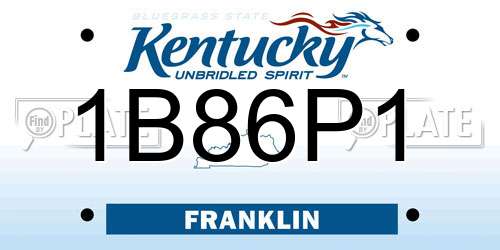 1B86P1 Kentucky License Plate