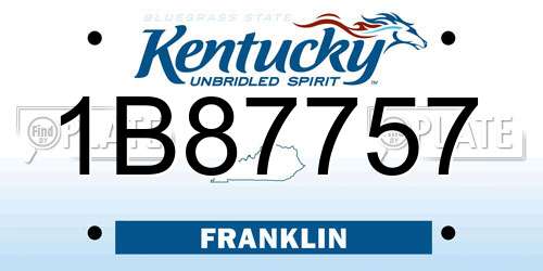 1B87757 Kentucky License Plate