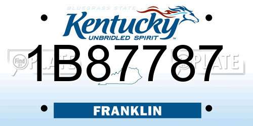 1B87787 Kentucky License Plate