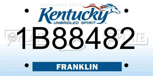 1B88482 Kentucky License Plate