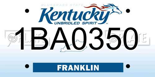 1BA0350 Kentucky License Plate