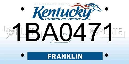 1BA0471 Kentucky License Plate