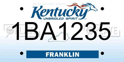 1BA1235 Kentucky License Plate
