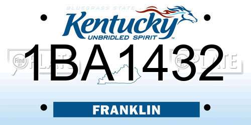 1BA1432 Kentucky License Plate
