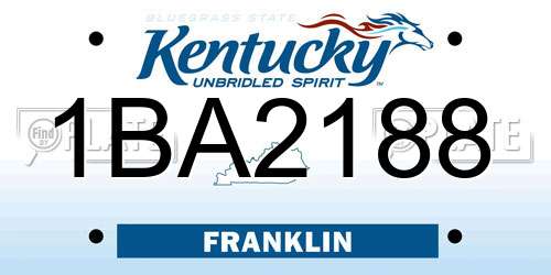 1BA2188 Kentucky License Plate
