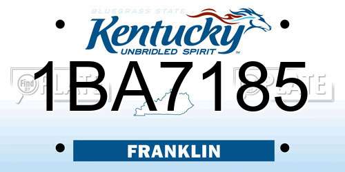 1BA7185 Kentucky License Plate