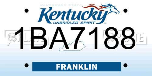 1BA7188 Kentucky License Plate