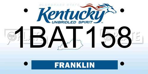 1BAT158 Kentucky License Plate