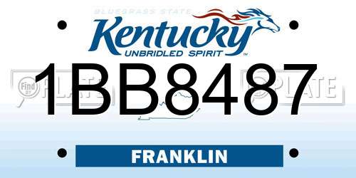 1BB8487 Kentucky License Plate