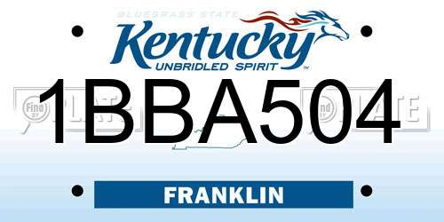 1BBA504 Kentucky License Plate