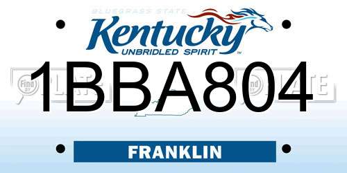 1BBA804 Kentucky License Plate