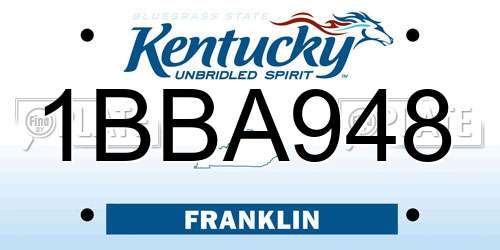 1BBA948 Kentucky License Plate