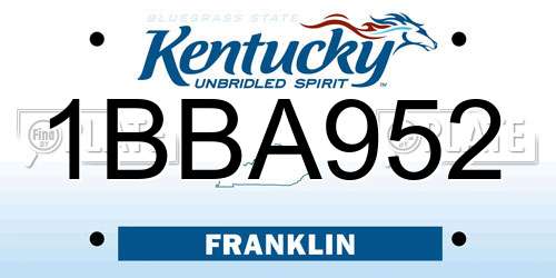 1BBA952 Kentucky License Plate