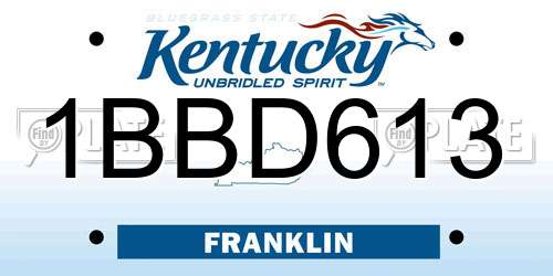 1BBD613 Kentucky License Plate