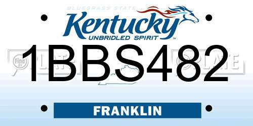 1BBS482 Kentucky License Plate