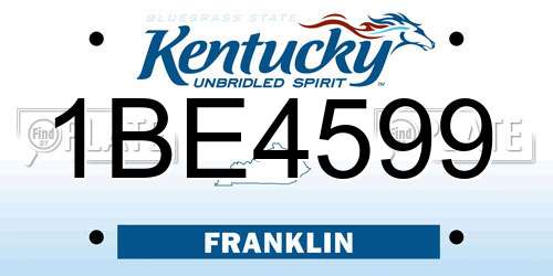 1BE4599 Kentucky License Plate