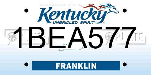 1BEA577 Kentucky License Plate