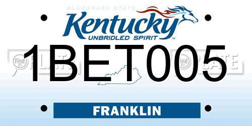 1BET005 Kentucky License Plate