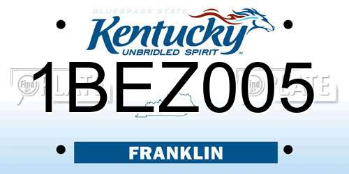 1BEZ005 Kentucky License Plate