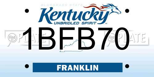 1BFB70 Kentucky License Plate