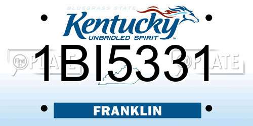 1BI5331 Kentucky License Plate