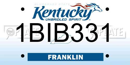 1BIB331 Kentucky License Plate