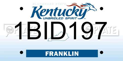 1BID197 Kentucky License Plate