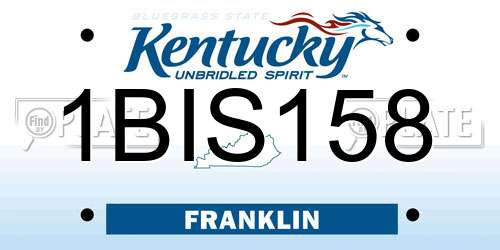 1BIS158 Kentucky License Plate