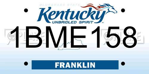 1BME158 Kentucky License Plate