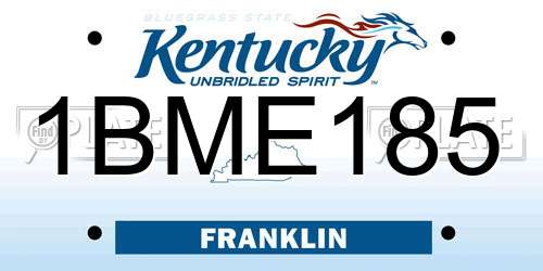 1BME185 Kentucky License Plate
