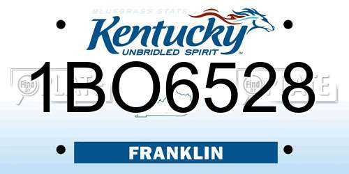 1BO6528 Kentucky License Plate