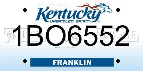 1BO6552 Kentucky License Plate