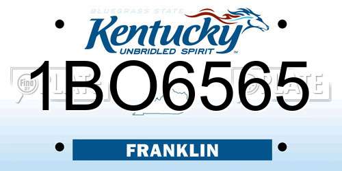 1BO6565 Kentucky License Plate