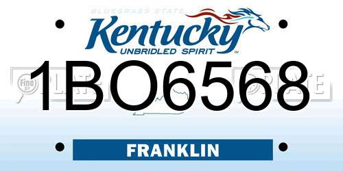1BO6568 Kentucky License Plate
