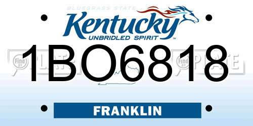 1BO6818 Kentucky License Plate
