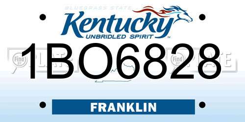 1BO6828 Kentucky License Plate
