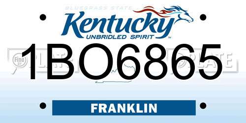 1BO6865 Kentucky License Plate
