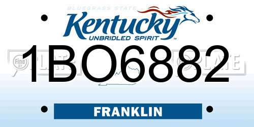 1BO6882 Kentucky License Plate