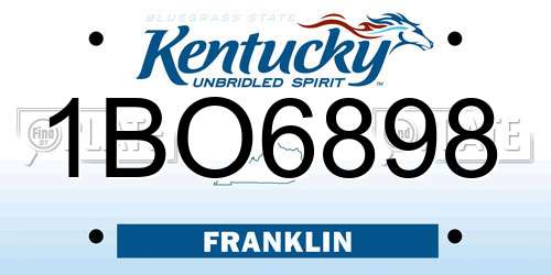 1BO6898 Kentucky License Plate