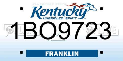 1BO9723 Kentucky License Plate