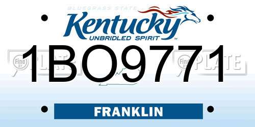 1BO9771 Kentucky License Plate